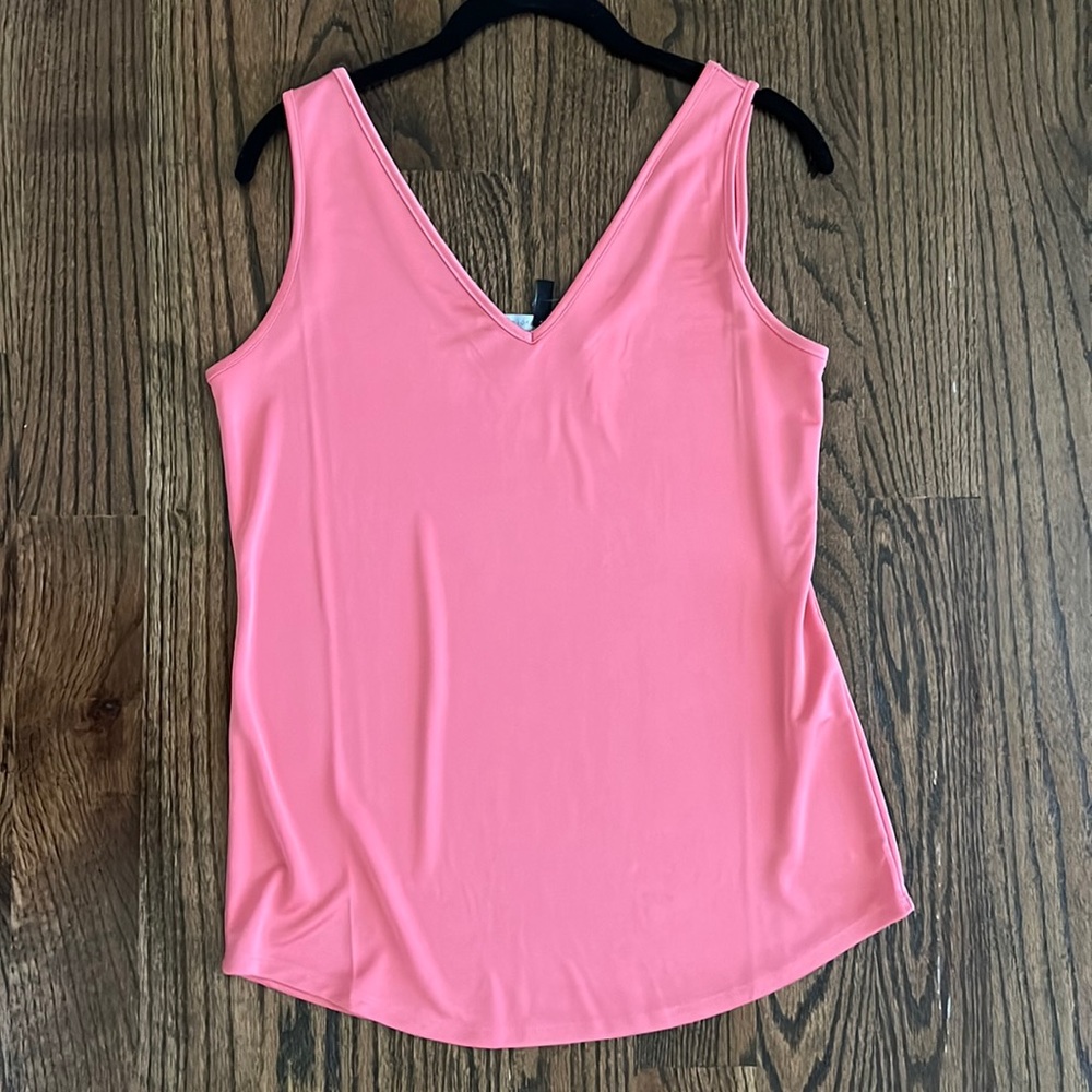 White House Black Market shiny pink tank top NWT